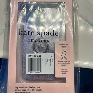 Kate Spade Glitter iPhone 13 Pro Case-Lilac Frost  w/Ring Stand- NEW with tag